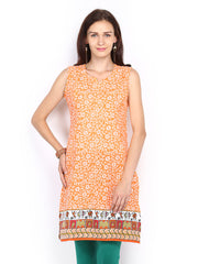 Shree Women Orange Printed Kurta