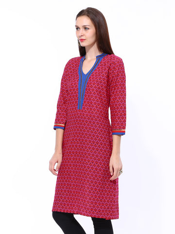 Shree Women Magenta Printed Kurta