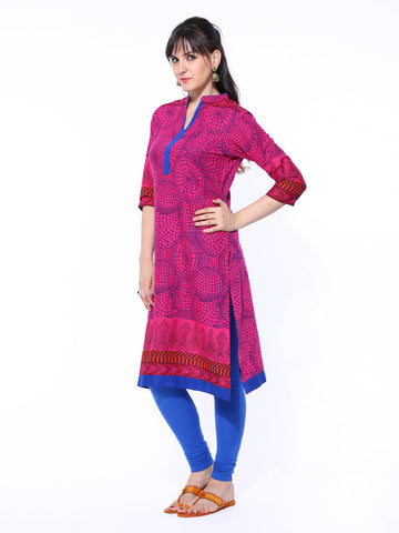Shree Women Magenta Printed Kurta