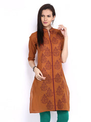 Shree Women Mustard Brown Kurta