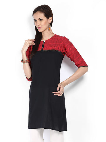 Shree Women Black Printed Kurta