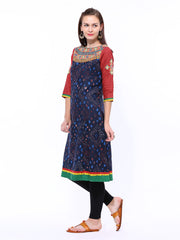 Shree Women Navy Printed Anarkali Kurta