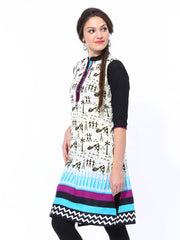 Shree Women Off-White &amp; Black Printed Kurta