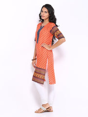 Shree Women Orange &amp; Maroon Printed Kurta