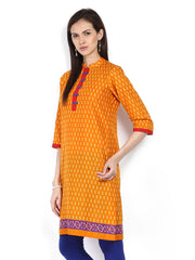 Shree Women Orange Printed Kurta