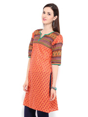 Shree Women Orange Printed Kurta