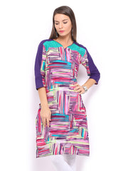 Shree Women Pink &amp; Purple Printed Kurta