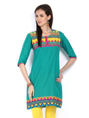 Shree Women Green Printed Kurta