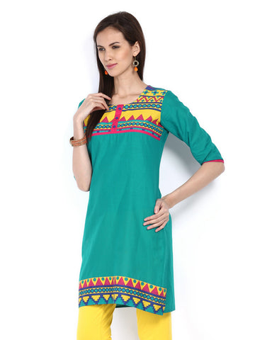 Shree Women Green Printed Kurta