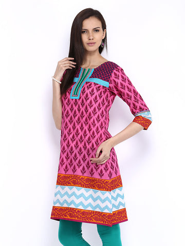 Shree Women Pink Printed Kurta