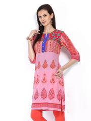 Shree Women Pink Printed Kurta
