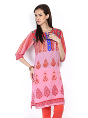 Shree Women Pink Printed Kurta