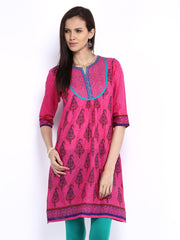 Shree Women Pink Printed Kurta