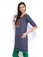 Shree Women Purple &amp; Blue Printed Kurta
