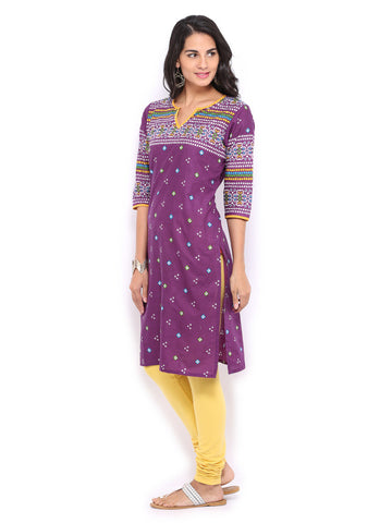 Shree Women Purple Printed Kurta