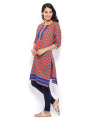 Shree Women Red &amp; Blue Printed Kurta