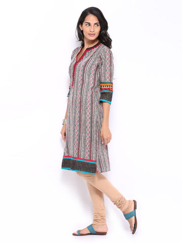 Shree Women Red &amp; Brown Printed Kurta