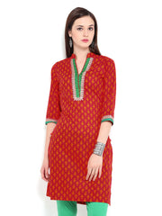 Shree Women Red &amp; Orange Printed Kurta