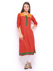 Shree Women Red &amp; Orange Printed Kurta