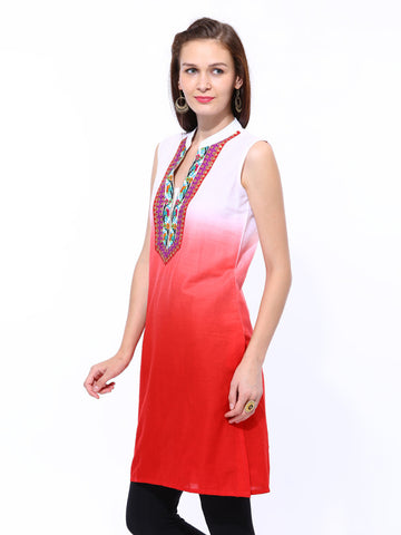 Shree Women Red Ombre Kurta