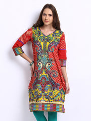 Shree Women Red Printed Kurta