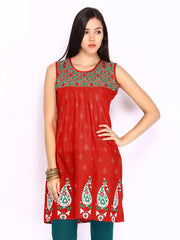 Shree Women Red Printed Kurta