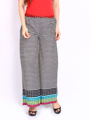 Shree Black &amp; White Striped Palazzo Pants