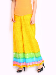 Shree Yellow &amp; Orange Printed Palazzo Pants
