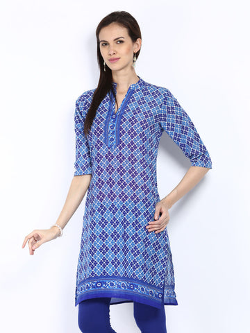 Shree Women Blue Printed Kurta
