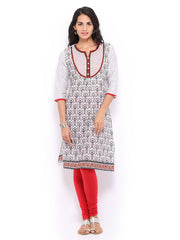 Shree Women White Printed Kurta