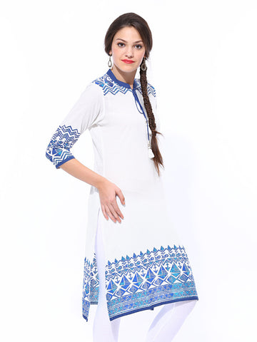 Shree Women White Printed Kurta