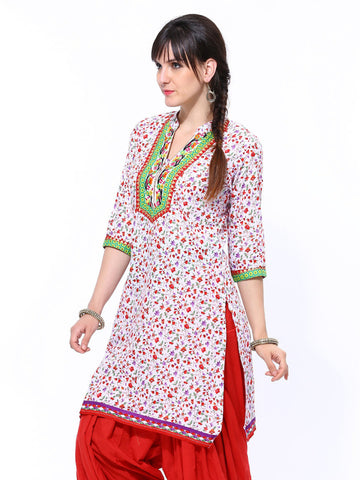 Shree Women White Printed Kurta