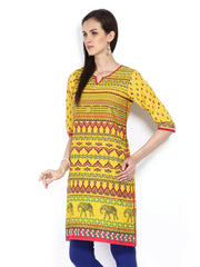 Shree Women Yellow Printed Kurta