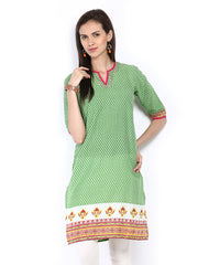 Shree Women Green Printed Kurta