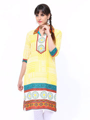 Shree Women Yellow Printed Kurta