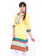 Shree Women Yellow Printed Kurta