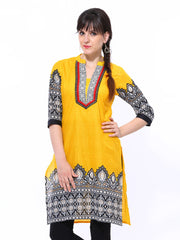 Shree Women Yellow Printed Kurta