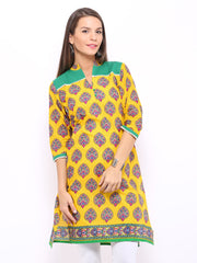 Shree Women Yellow Printed Kurta