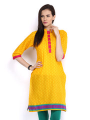 Shree Women Yellow Printed Kurta