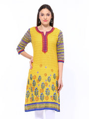 Shree Women Yellow Printed Kurta