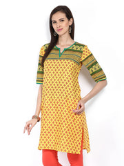 Shree Women Yellow Printed Kurta