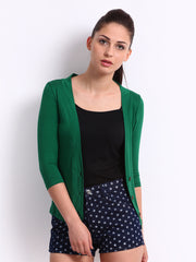 Silver Strings Green Shrug