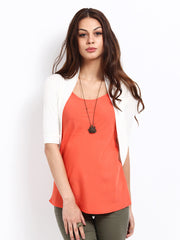 Silver Strings Women Off-White Short Shrug
