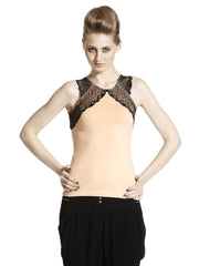 Sisley Women Peach-Coloured Sleeveless Top