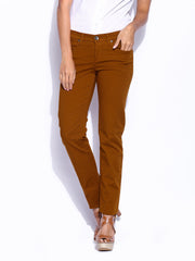 Sisley Women Rust Brown Copenaghen Slim Fit Jeans
