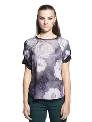 Sisley Women Grey &amp; Black Printed Top