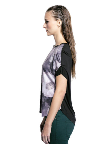 Sisley Women Grey &amp; Black Printed Top