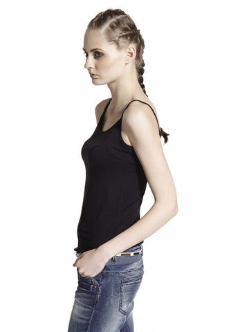 Sisley Women Black Spaghetti Top