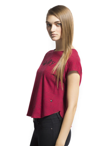 Sisley Women Red &amp; Black Printed Top