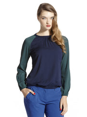 Sisley Women Green &amp; Navy Top